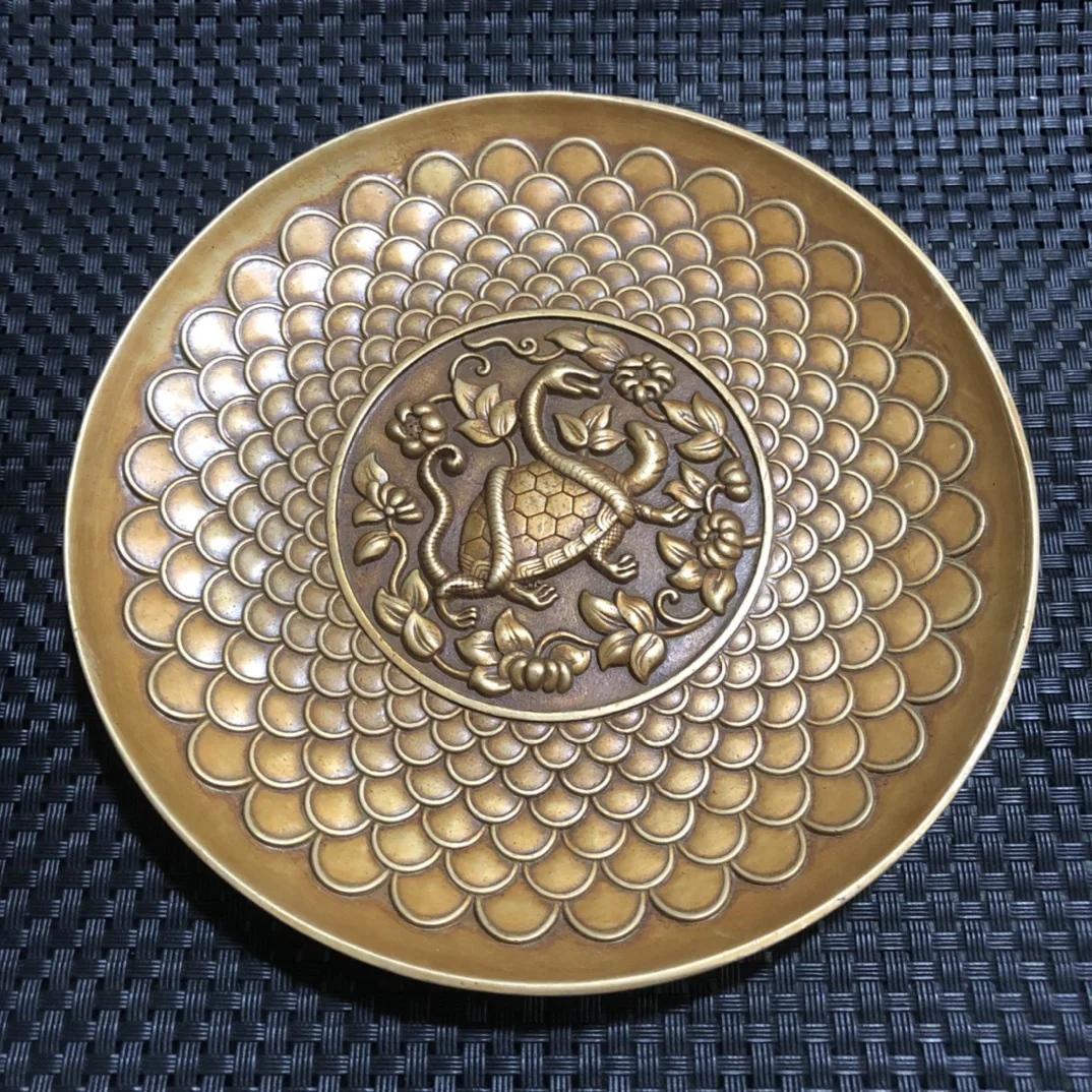 Antique Collection Pure Copper Four Beasts Carving Decoration Plate Craft Exquisite Home Craftsmanship
Antique Collection Pure Copper Four Beasts Carving Decoration Plate Craft Exquisite Home Craftsmanship