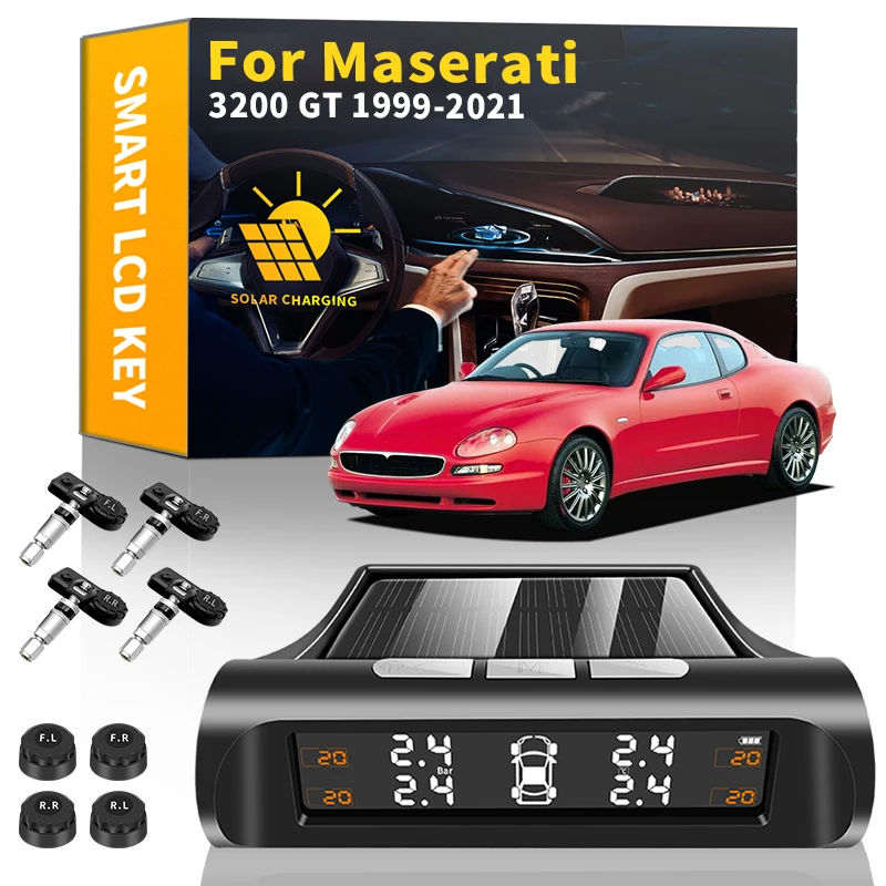 Car TPMS Wireless Tire Pressure Monitoring System Solar Power LCD Display Tire Pressure Sensors For Maserati 3200 GT 1999-2021
Car TPMS Wireless Tire Pressure Monitoring System Solar Power LCD Display Tire Pressure Sensors For Maserati 3200 GT 1999-2021
