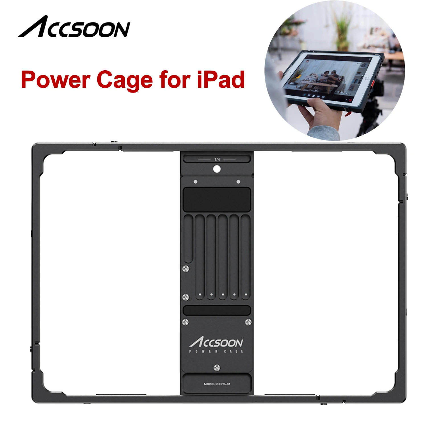 ACCSOON Power Cage shell for lpad 7/8th air 3/4th 10.5 Inch Ipad Pro 11 Inch lpad Pro(1/2th) With battery holder
ACCSOON Power Cage shell for lpad 7/8th air 3/4th 10.5 Inch Ipad Pro 11 Inch lpad Pro(1/2th) With battery holder