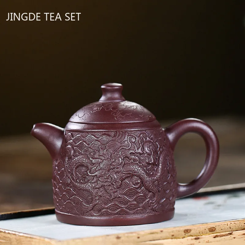 Authentic Yixing Purple Clay Tea Pot Handmade Relief Dragon Pattern Teapot Raw Ore Zhu Mud Filter Kettle Tea Set Supplies 230ml
Authentic Yixing Purple Clay Tea Pot Handmade Relief Dragon Pattern Teapot Raw Ore Zhu Mud Filter Kettle Tea Set Supplies 230ml