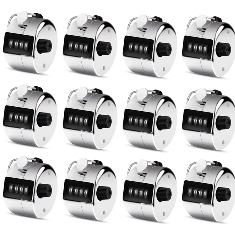 12 Pcs Hand Tally Counter 4-Digit Lap Counter Clicker, Manual Mechanical Handheld Pitch Click Counter For School Golf
12 Pcs Hand Tally Counter 4-Digit Lap Counter Clicker, Manual Mechanical Handheld Pitch Click Counter For School Golf