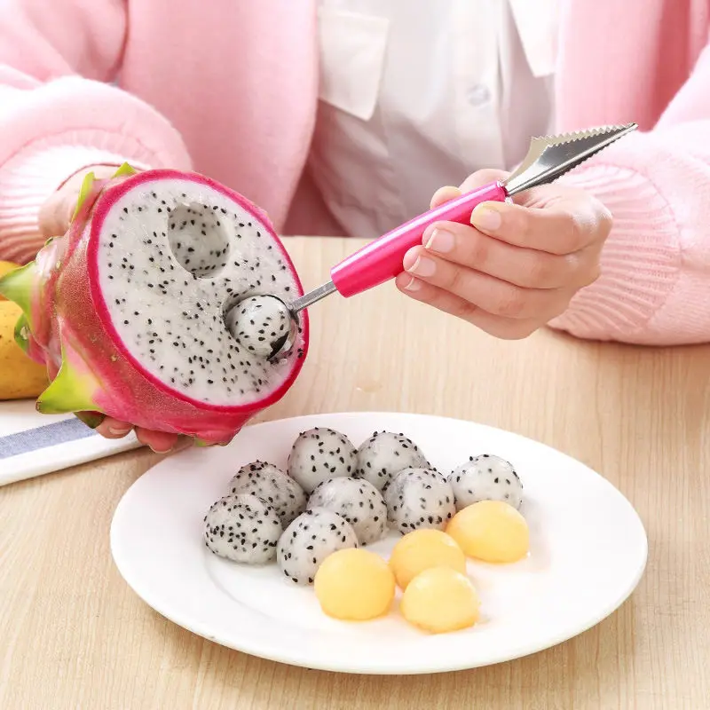 Double-headed Stainless Steel Fruit Platter Digger Corrugated Carving Knife Watermelon Digging Ball Spoon kitchen gadgets
Double-headed Stainless Steel Fruit Platter Digger Corrugated Carving Knife Watermelon Digging Ball Spoon kitchen gadgets