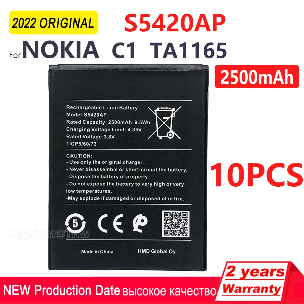 

Original NEW S5420AP 2500mAh 9.5Wh Battery for NOKIA C1 TA1165 TA 1165 S5420AP Smart Phone Replacement Batteri +Tracking Number