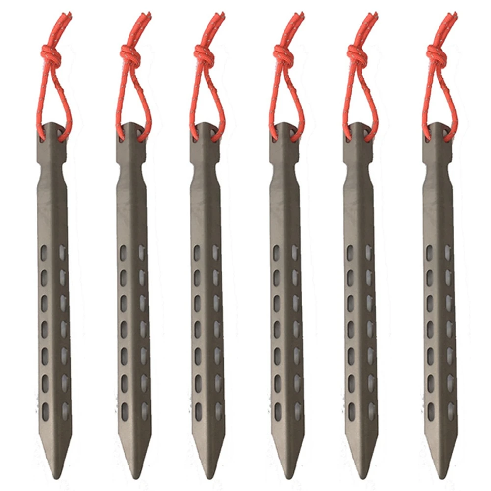 6 шт., титановые колышки для палатки 
6 шт., титановые колышки для палатки