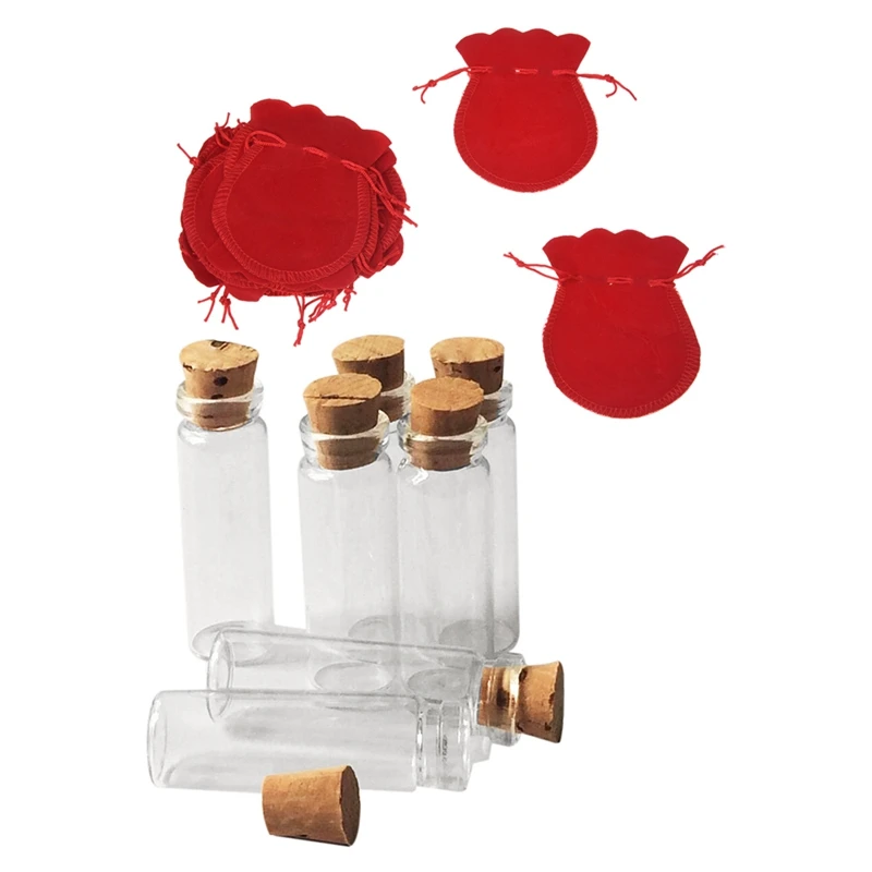 20 Pcs Oval Ring Earrings Wedding Present Gift Favor Bag Pouch & 20Pcs Tiny Empty Clear Cork Glass Bottles Vials 2Ml 
20 Pcs Oval Ring Earrings Wedding Present Gift Favor Bag Pouch & 20Pcs Tiny Empty Clear Cork Glass Bottles Vials 2Ml