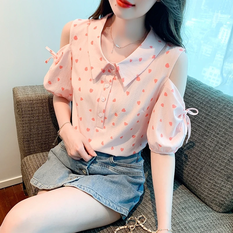 Sexy Hollow Out Polka Dot Women Blouses Elegant Short Sleeve Chiffon Shirts Summer Female Blouse Casual Tops Blusas
Sexy Hollow Out Polka Dot Women Blouses Elegant Short Sleeve Chiffon Shirts Summer Female Blouse Casual Tops Blusas