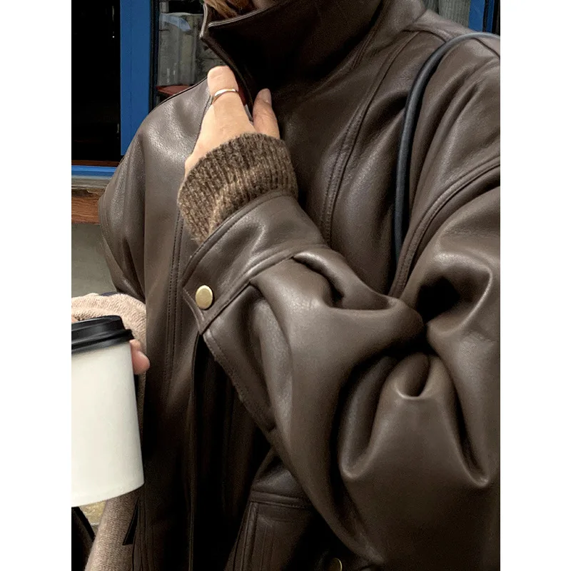 Vintage Women's Lamb Wool Coat 2022 New Winter Fur Integrated Motorcycle Suit Leather Stand-up Collar Thermal Loose Short Jacket
Vintage Women's Lamb Wool Coat 2022 New Winter Fur Integrated Motorcycle Suit Leather Stand-up Collar Thermal Loose Short Jacket