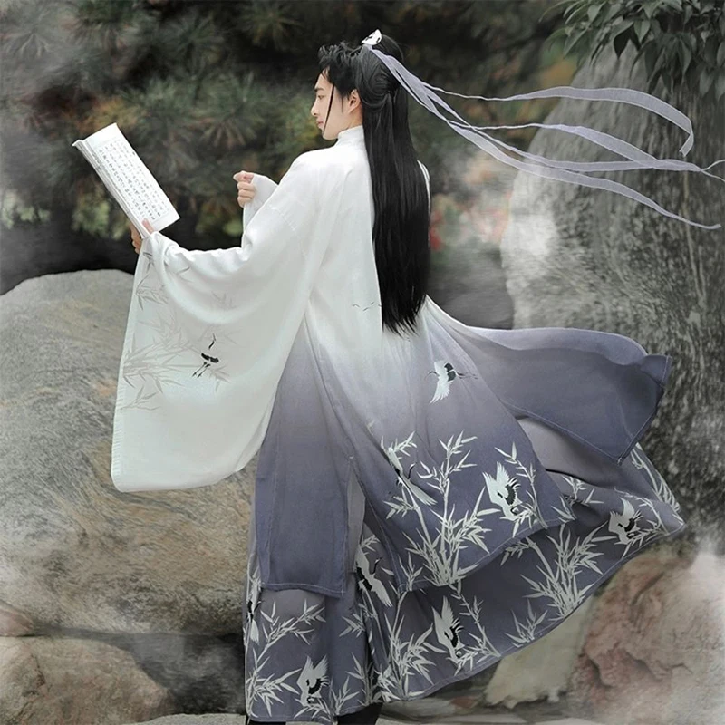 Hanfu Men Ancient Chinese Vintage Hanfu Set Male Scholar Cosplay Costume Gradient Gray White Hanfu 3pcs Sets For Men Plus Size
Hanfu Men Ancient Chinese Vintage Hanfu Set Male Scholar Cosplay Costume Gradient Gray White Hanfu 3pcs Sets For Men Plus Size