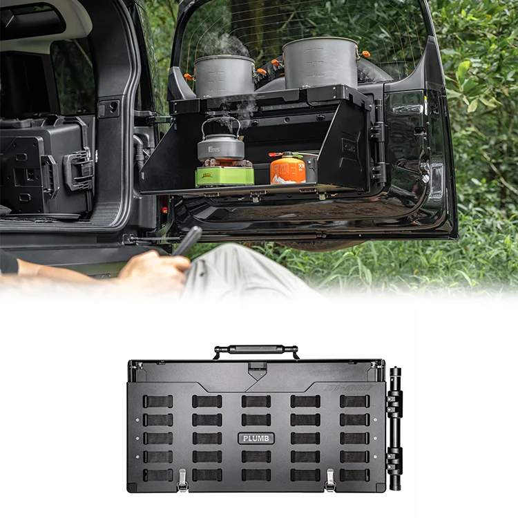 Plumb 2020+ accessories CNC process Aluminum Alloy Tailgate folding table for Land Rovers Defender L663 110 90
Plumb 2020+ accessories CNC process Aluminum Alloy Tailgate folding table for Land Rovers Defender L663 110 90