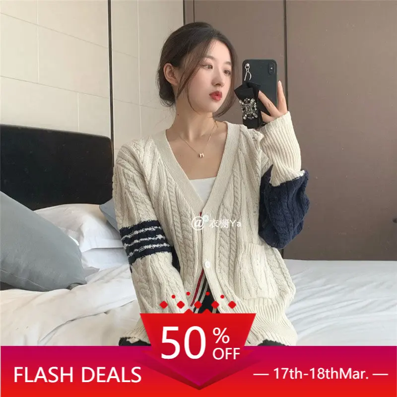High Quality TB Korean Style Twist Knitted Sweater Cardigan Jacket Spring New Loose and Lazy College Wind Top Net Red
High Quality TB Korean Style Twist Knitted Sweater Cardigan Jacket Spring New Loose and Lazy College Wind Top Net Red