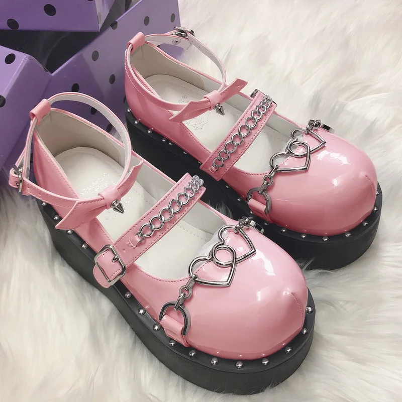 New Sweet Heart Buckle Wedges Mary Janes Women Sandals Chunky Platform Lolita Shoes Woman Girls Punk Gothic Cosplay Shoes 42 43
New Sweet Heart Buckle Wedges Mary Janes Women Sandals Chunky Platform Lolita Shoes Woman Girls Punk Gothic Cosplay Shoes 42 43