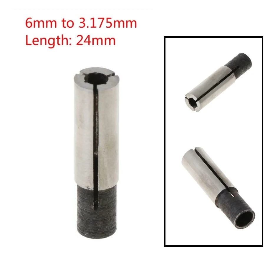 1Pc 6mm To 3.175mm Engraving Bit Adapter 1/8inch Engraving Bit CNC Router Tool Adapter For 6mm Collet Power Drill Bits
1Pc 6mm To 3.175mm Engraving Bit Adapter 1/8inch Engraving Bit CNC Router Tool Adapter For 6mm Collet Power Drill Bits