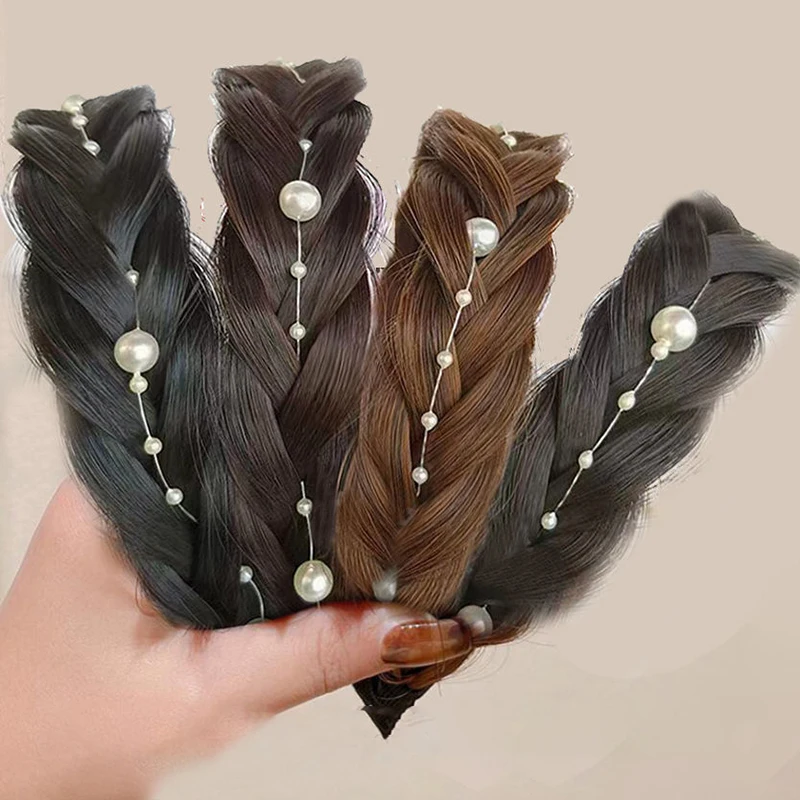 Widen Fishbone Braid headbands Pearl Wig Twist Handmade Retro Head Hoop Headwear Hair Styling Lazy Hair Accessories For Women 
Widen Fishbone Braid headbands Pearl Wig Twist Handmade Retro Head Hoop Headwear Hair Styling Lazy Hair Accessories For Women