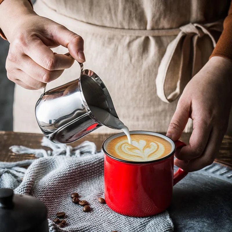Craft Coffee Mugs Coffee Shop Stainless Steel Espresso Coffee Cup Milk Frothing Jug Pitcher Barista Latte Milk Frothing Supplies
Craft Coffee Mugs Coffee Shop Stainless Steel Espresso Coffee Cup Milk Frothing Jug Pitcher Barista Latte Milk Frothing Supplies