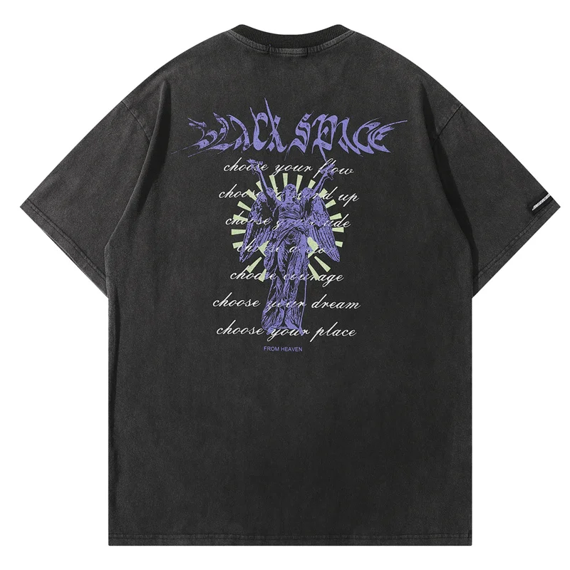 2022 Summer Hip Hop Oversized T Shirt Letter Angle Print Vintage Cotton Short Sleeve T Shirts Harajuku Gothic Streetwear Tops 
2022 Summer Hip Hop Oversized T Shirt Letter Angle Print Vintage Cotton Short Sleeve T Shirts Harajuku Gothic Streetwear Tops
