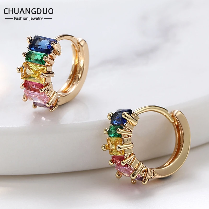 Korean Retro Small Hoop Earrings For Women Copper Rainbow Zircons Round Ear Rings Party Street Trend Piercing Ear Buckle Jewelry
Korean Retro Small Hoop Earrings For Women Copper Rainbow Zircons Round Ear Rings Party Street Trend Piercing Ear Buckle Jewelry