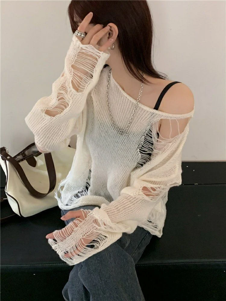 Hole Streetwear Women Korean Pullovers Sexy Hollow Out Long Sleeve Knitwear Fashion Thin Design Harajuku Female Jumper New
Hole Streetwear Women Korean Pullovers Sexy Hollow Out Long Sleeve Knitwear Fashion Thin Design Harajuku Female Jumper New