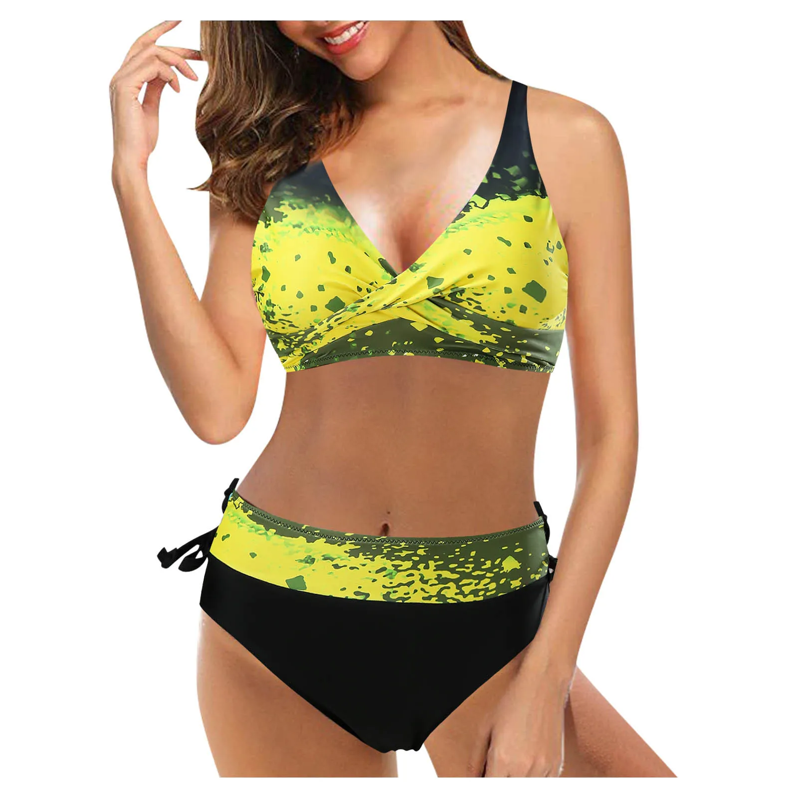 Bandage Women Backless Swimsuit Two Piece Retro V-Neck Push Up Pad Ruched High Waist Vintage Print Bikini Set Bathing Suit
Bandage Women Backless Swimsuit Two Piece Retro V-Neck Push Up Pad Ruched High Waist Vintage Print Bikini Set Bathing Suit