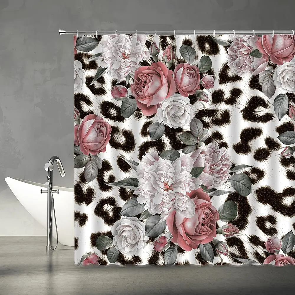 Leopard Flower Shower Curtain Pink Watercolor Floral Mix Wild Animal Leopard Pattern Bath Curtains Bathroom with Hook Home Decor
Leopard Flower Shower Curtain Pink Watercolor Floral Mix Wild Animal Leopard Pattern Bath Curtains Bathroom with Hook Home Decor