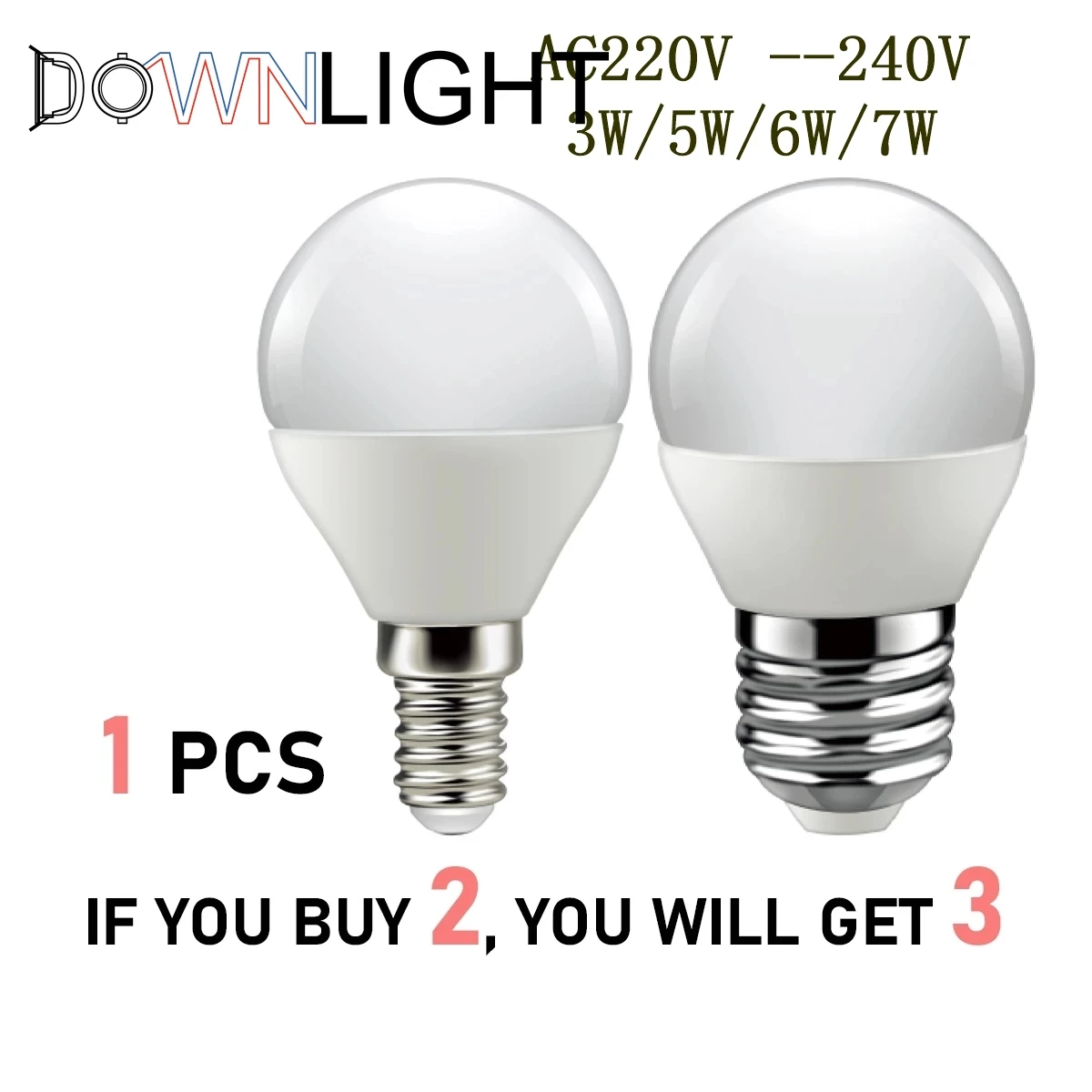 

(buy 2 Get 1 Free)led Bulb For Home Decoration Office G45 1pcs 3W 5w 6W 7W E14 E27 AC220V Super bright, warm white