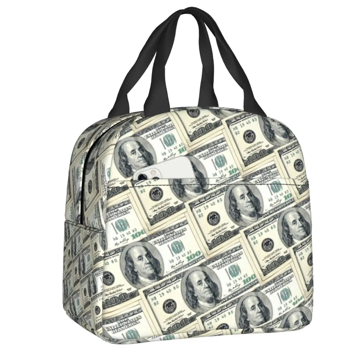 100 Dollar US Money Art Insulated Lunch Bags for Women Banknotes Cash Stacks Resuable Cooler Thermal Bento Box School
100 Dollar US Money Art Insulated Lunch Bags for Women Banknotes Cash Stacks Resuable Cooler Thermal Bento Box School