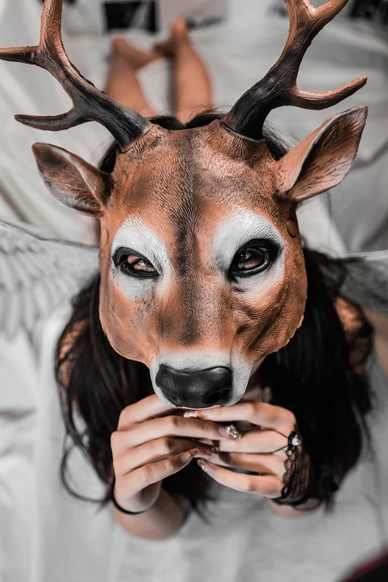 

Adult Cosplay 3D Animal Mask PU Foam Deer Mask Women Men Carnival Party Club Role Play Masks