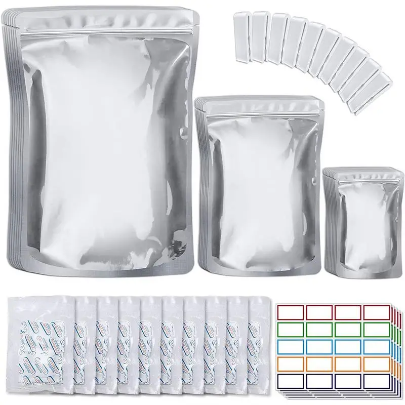 Food Storage Packaging Bags Mylar Bags For Food Storage With Oxygen Absorbers 100x400CC And Labels 3 Layers Thicken Stand-Up
Food Storage Packaging Bags Mylar Bags For Food Storage With Oxygen Absorbers 100x400CC And Labels 3 Layers Thicken Stand-Up