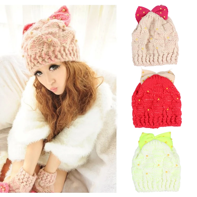 Женская шапка в Корейском стиле, Милая зимняя трикотажная шапка для маленьких девочек с украшением в виде искусственного банта, новинка на ... 
Женская шапка в Корейском стиле, Милая зимняя трикотажная шапка для маленьких девочек с украшением в виде искусственного банта, новинка на ...