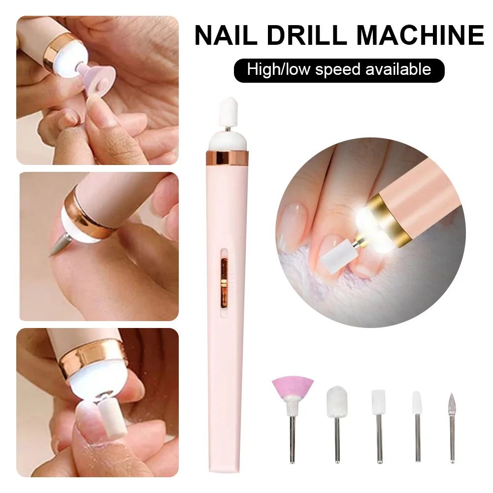 1PC Electric Nail Drill Machine Portable Nail Grinding Polisher With LED And 5 Grinding Heads Gel Remover Nail Manicure Tool
1PC Electric Nail Drill Machine Portable Nail Grinding Polisher With LED And 5 Grinding Heads Gel Remover Nail Manicure Tool
