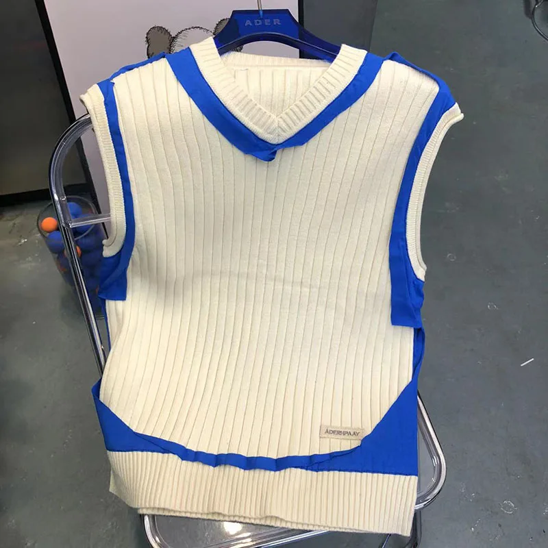 ADER ERROR Knit Vest Men Women 1:1 Contrast Knit Panel Ader Error Sleeveless Sweater
ADER ERROR Knit Vest Men Women 1:1 Contrast Knit Panel Ader Error Sleeveless Sweater
