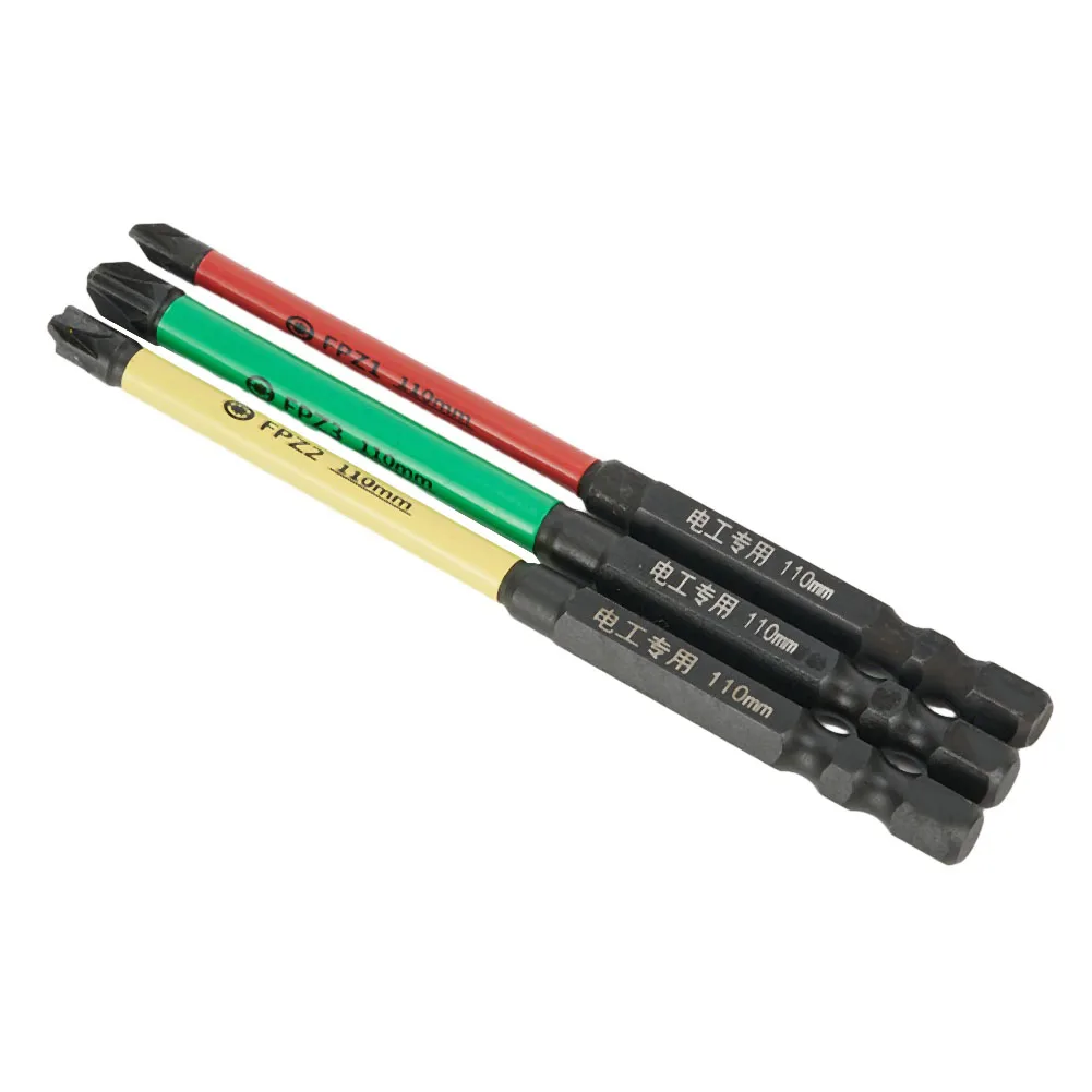 3pcs FPZ1 FPZ2 FPZ3 110mm Magnetic Special Slotted Cross Screwdriver Bits Phosphating Rust Proof Alloy Steel For Electrician
3pcs FPZ1 FPZ2 FPZ3 110mm Magnetic Special Slotted Cross Screwdriver Bits Phosphating Rust Proof Alloy Steel For Electrician