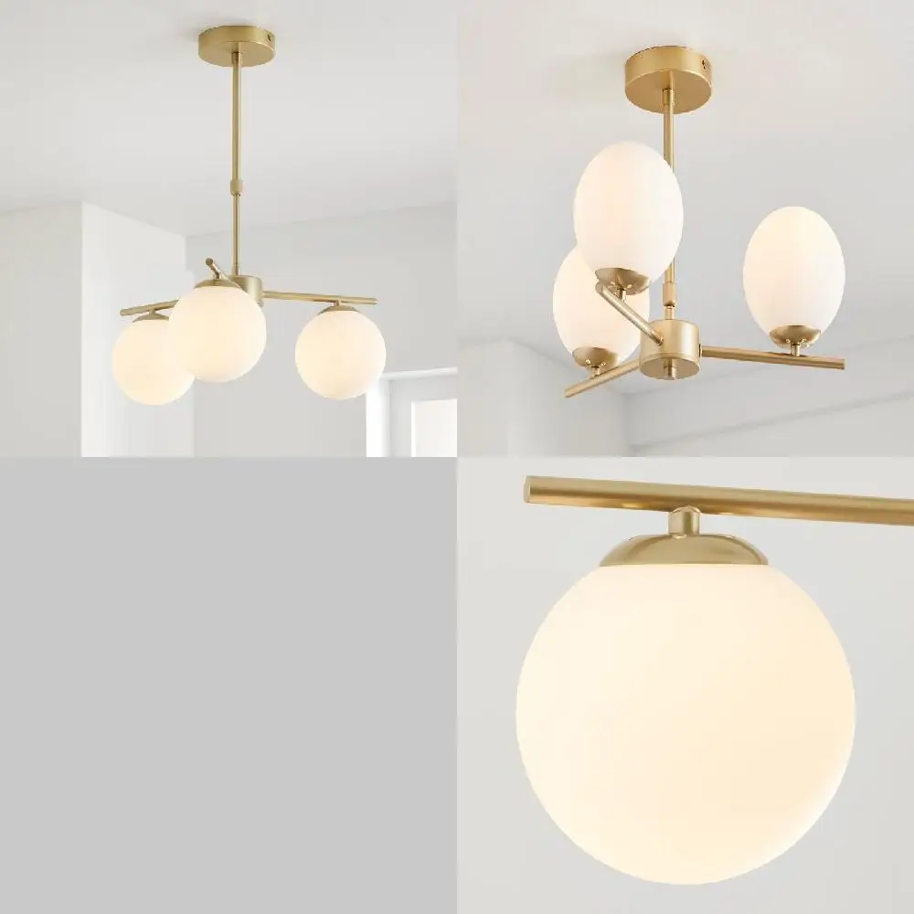 Refreshingly Beautiful 3pcs Burnished Brass T6 Bulbs Globe Ceiling Light for a Pleasant Illumination.
Refreshingly Beautiful 3pcs Burnished Brass T6 Bulbs Globe Ceiling Light for a Pleasant Illumination.