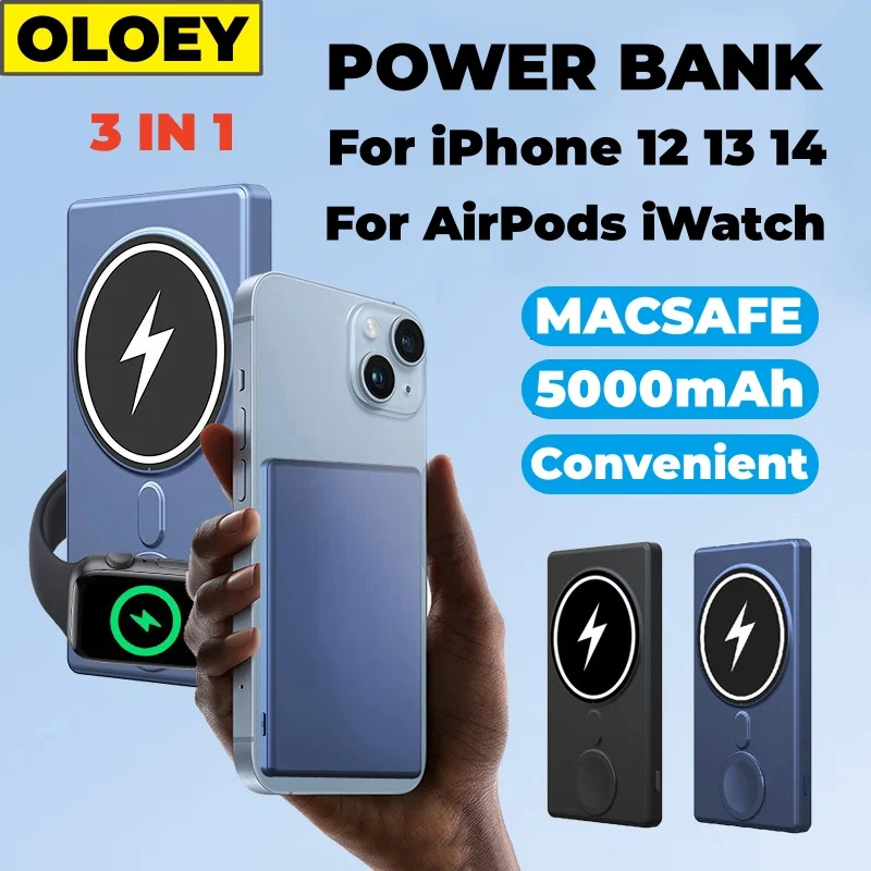 Магнитный внешний аккумулятор на 5000 мА · ч Для Magsafe, беспроводное зарядное устройство для iPhone 12 13 14 Pro Max iWatch AirPods, внешний аккумулятор
Магнитный внешний аккумулятор на 5000 мА · ч Для Magsafe, беспроводное зарядное устройство для iPhone 12 13 14 Pro Max iWatch AirPods, внешний аккумулятор