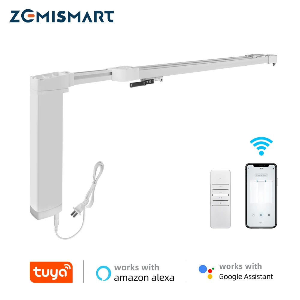 Zemismart Pre-assembly Tuya WiFi Smart Curtain Motor with Track Alexa Echo Google Home Voice Smart Life Timer APP Control
Zemismart Pre-assembly Tuya WiFi Smart Curtain Motor with Track Alexa Echo Google Home Voice Smart Life Timer APP Control