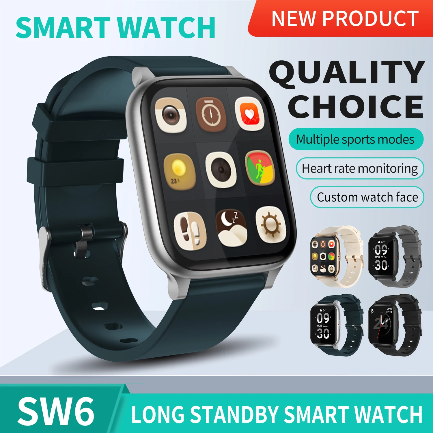 

Новинка 2021, ультратонкие модные спортивные Смарт-часы Sw6 с экраном дюйма и Bluetooth для Apple Watch, Смарт-часы Amazfit для мужчин, Xao Mi