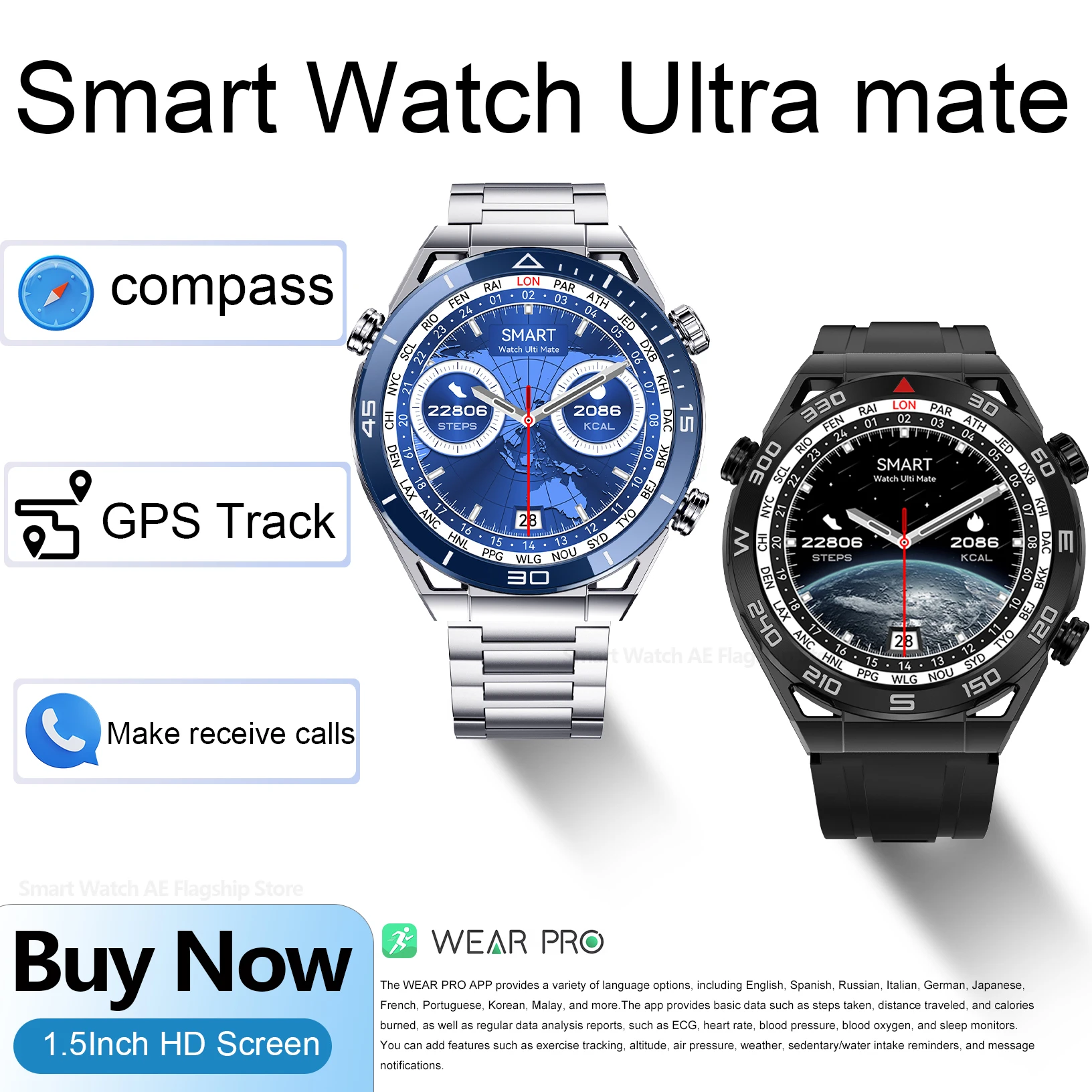 2023 New Smart Watch Outdoor compass GPS trajectory Sport Watch Men Hi-Fi Calling Smartwatch IP68 Waterproof For Huawei Ultimate
2023 New Smart Watch Outdoor compass GPS trajectory Sport Watch Men Hi-Fi Calling Smartwatch IP68 Waterproof For Huawei Ultimate