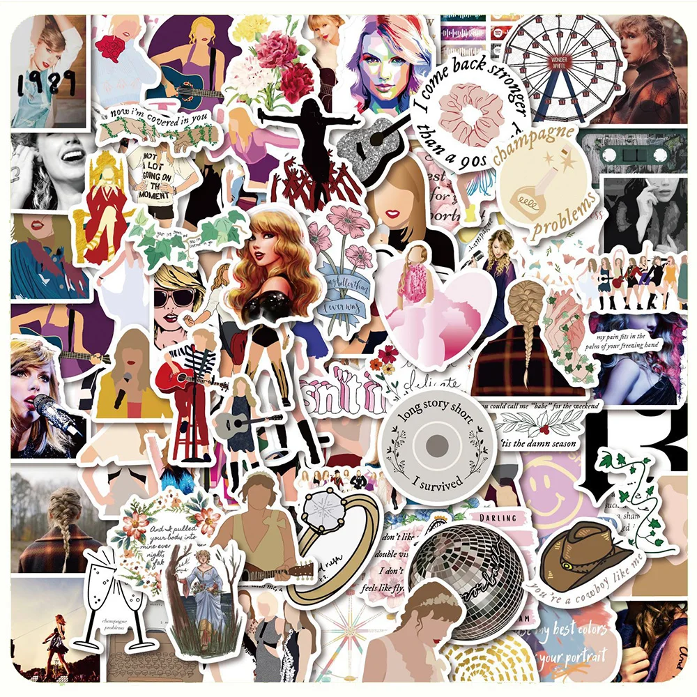 10/30/50/100pcs Taylor Graffiti Stickers Swift Decals DIY Laptop Phone Skateboard Guitar Waterproof Singer Sticker for Kids Toys
10/30/50/100pcs Taylor Graffiti Stickers Swift Decals DIY Laptop Phone Skateboard Guitar Waterproof Singer Sticker for Kids Toys