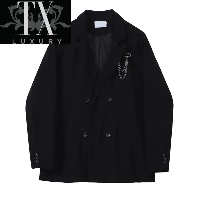 Women Blazer Chic Office Lady Chain Decorative Vintage Suit Coat Fashion Black Jacket Long Sleeve Female Outerwear Stylish Tops
Women Blazer Chic Office Lady Chain Decorative Vintage Suit Coat Fashion Black Jacket Long Sleeve Female Outerwear Stylish Tops
