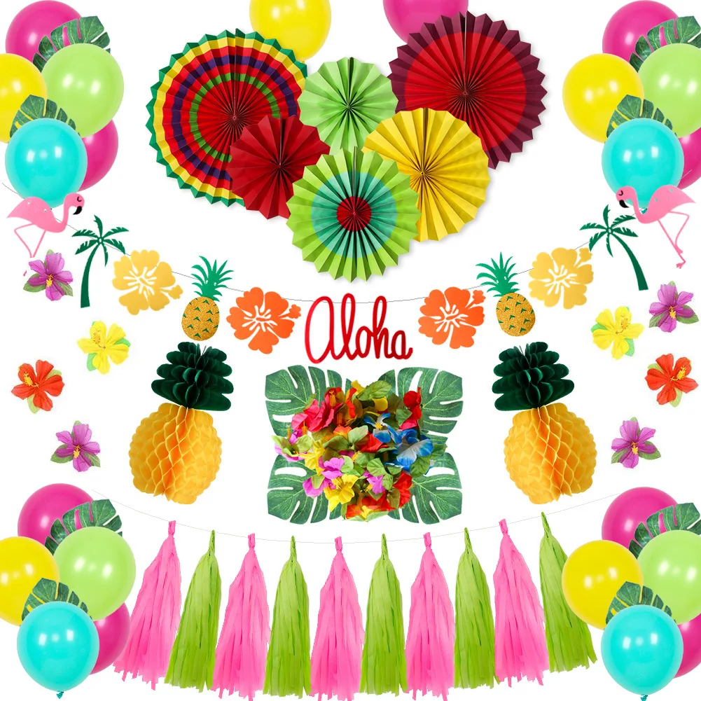 JOYMEMO Hawaiian Theme Party Decoration Green Balloon Set Paper Fan Flamingo Aloha Flower Tassel for Birthday Party Supplies
JOYMEMO Hawaiian Theme Party Decoration Green Balloon Set Paper Fan Flamingo Aloha Flower Tassel for Birthday Party Supplies