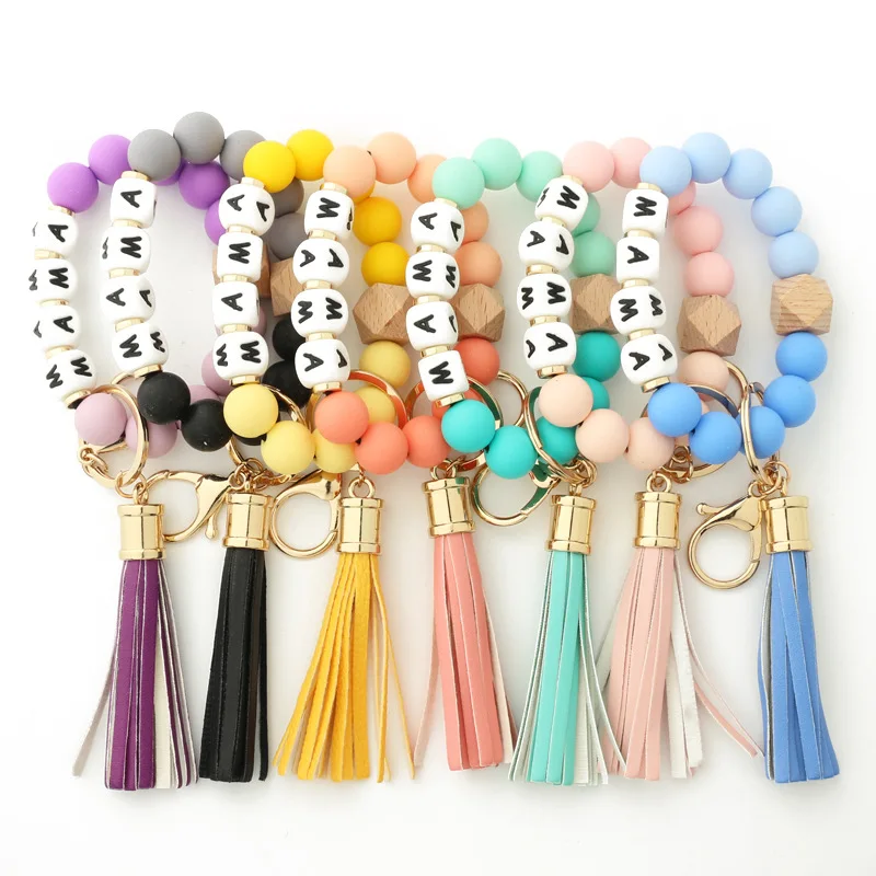 Mama Bracelet Keychain Silicone Handmade Beads Bracelet Keychain Ring for Women, Key Chain Bracelet with Tassel Accessories
Mama Bracelet Keychain Silicone Handmade Beads Bracelet Keychain Ring for Women, Key Chain Bracelet with Tassel Accessories