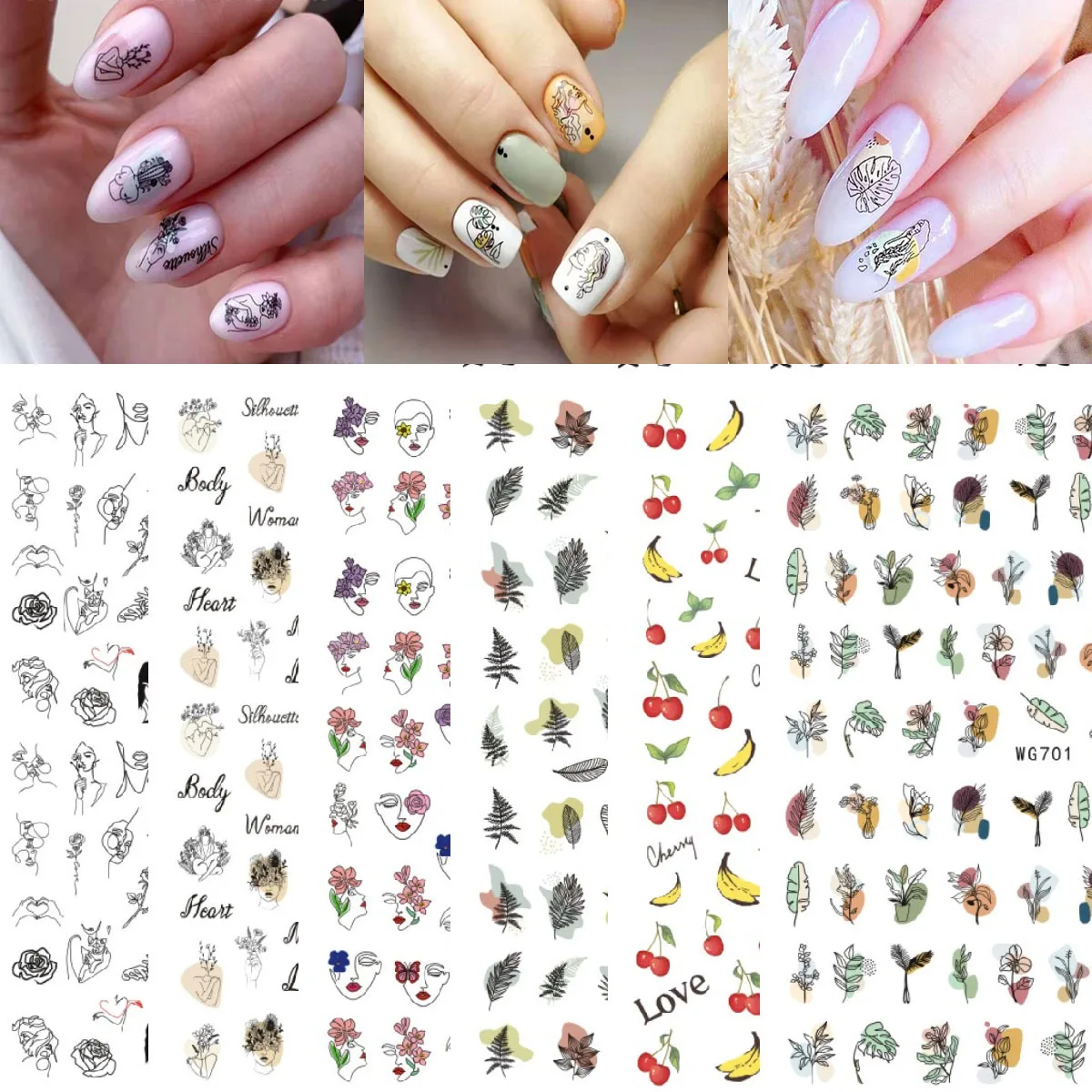1Pcs Graffiti Picture Woman Face Design Abstract Nail Stickers Manicure Nail Art Decoration Water Sticker Tips DIY Decoration
1Pcs Graffiti Picture Woman Face Design Abstract Nail Stickers Manicure Nail Art Decoration Water Sticker Tips DIY Decoration