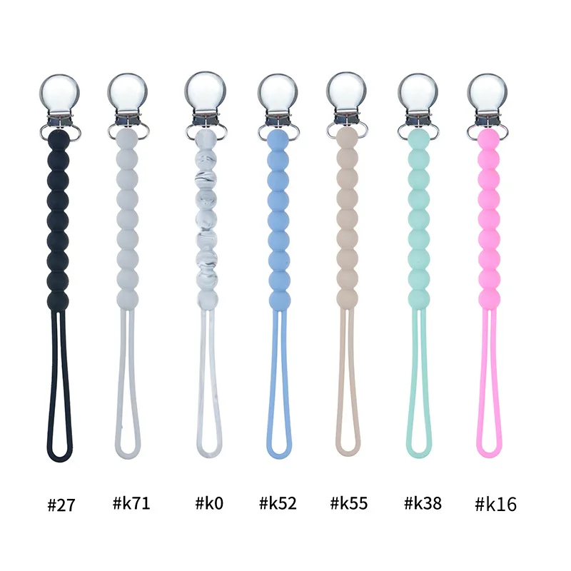 Baby Infant Silicone Solid Color Beads Pacifier Holder Clips Chain Food Grade Molar Anti-drop Nipple Accessories for Kids Boys
Baby Infant Silicone Solid Color Beads Pacifier Holder Clips Chain Food Grade Molar Anti-drop Nipple Accessories for Kids Boys