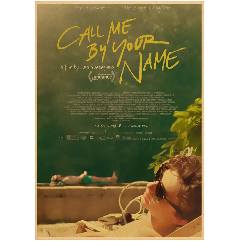 Винтажные постеры из крафт-бумаги с надписью Call Me By Your Name настенные наклейки для