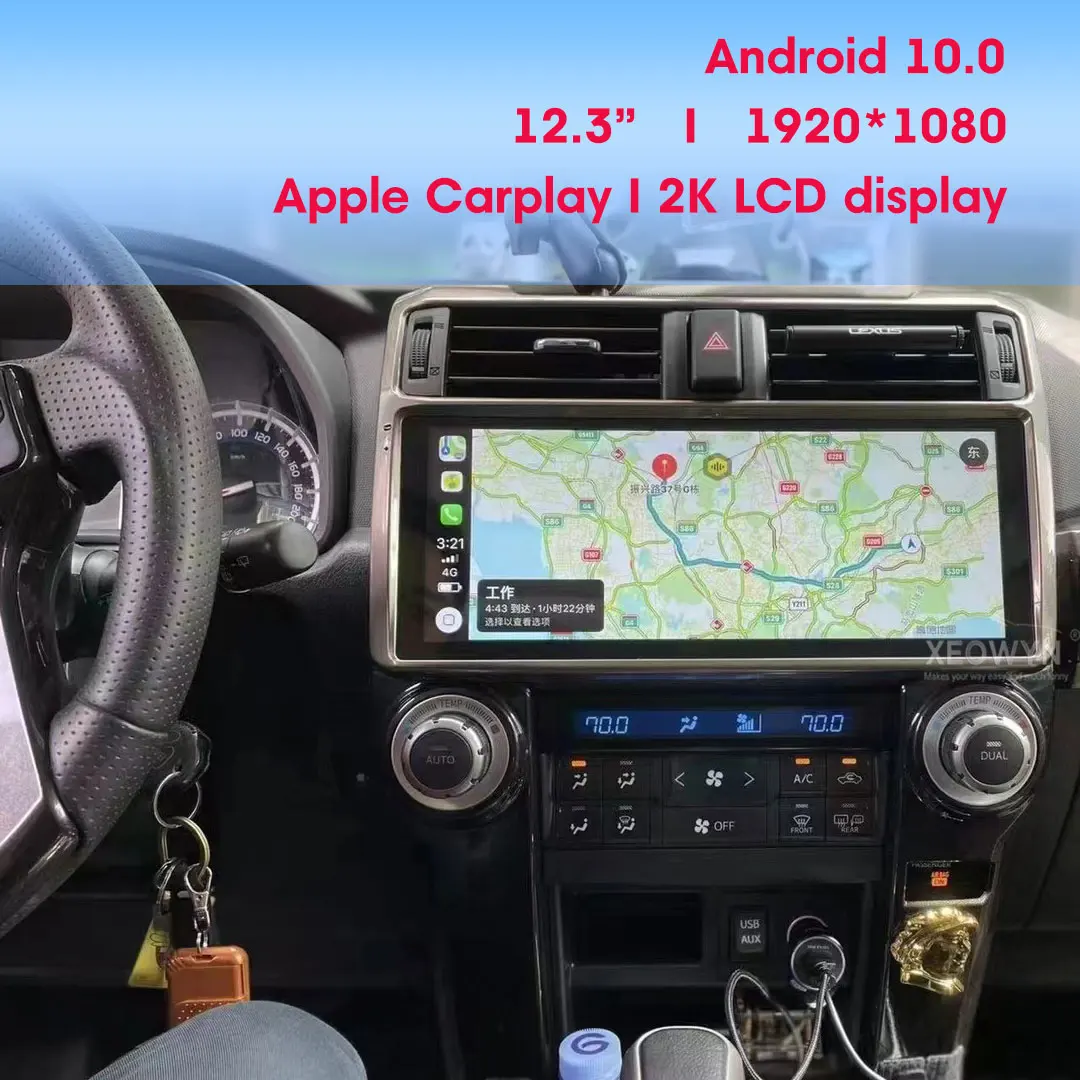 

12.3"Android 10 For Toyota 4 Runner 4Runner 2009-2019 Car AutoStereo GPS Navigation HeadUnit Multimedia Player Aircon Radio Tape