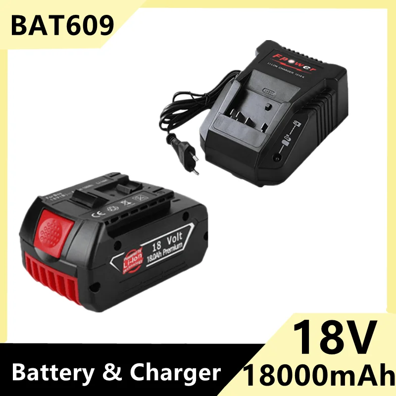 for drilling machine, 18 V, 18000 mAh, Li-Ion battery BAT609, BAT609G, BAT618, BAT618G, BAT614, 2607336236+charger
for drilling machine, 18 V, 18000 mAh, Li-Ion battery BAT609, BAT609G, BAT618, BAT618G, BAT614, 2607336236+charger
