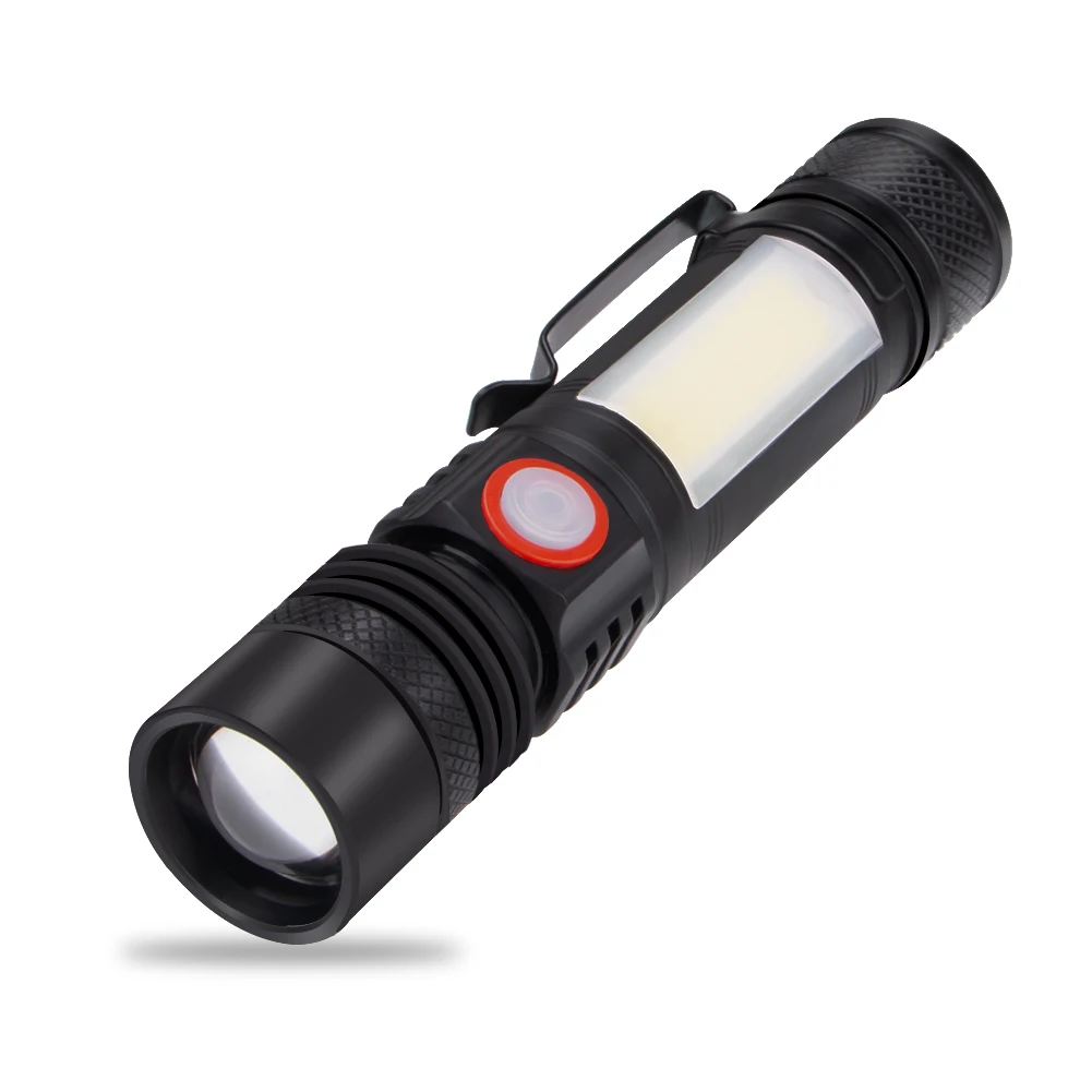 

18650 Torch Zoom Focus Penlight Waterproof Hunting Camping Lantern Mini Flashlight 6 Modes XML COB LED Magnetic Working Light