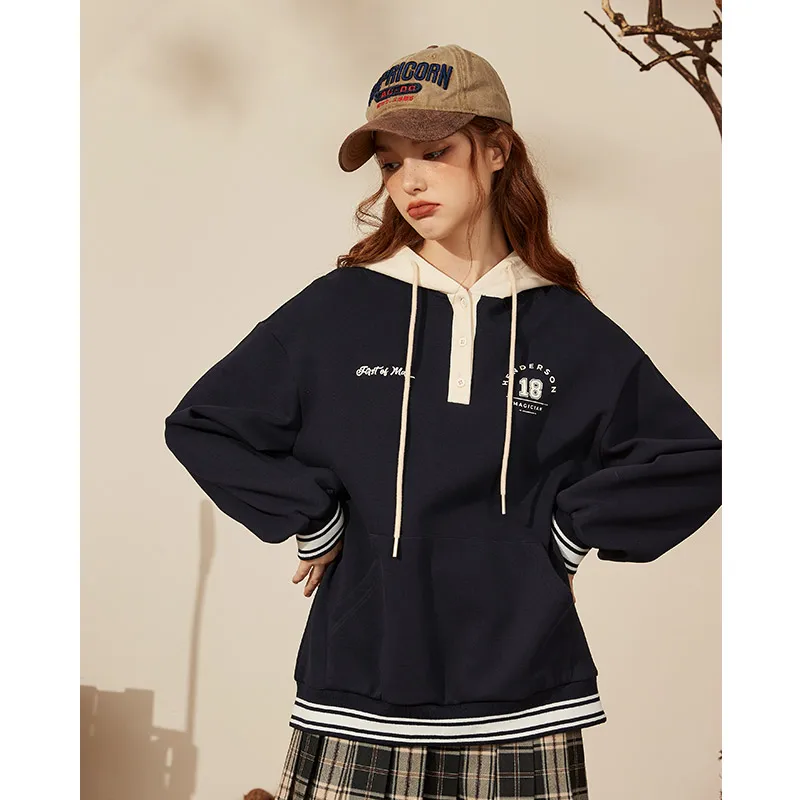 KUHNMARVIN Hooded fashion western-style hoodie collegiate style hit color casual top
KUHNMARVIN Hooded fashion western-style hoodie collegiate style hit color casual top