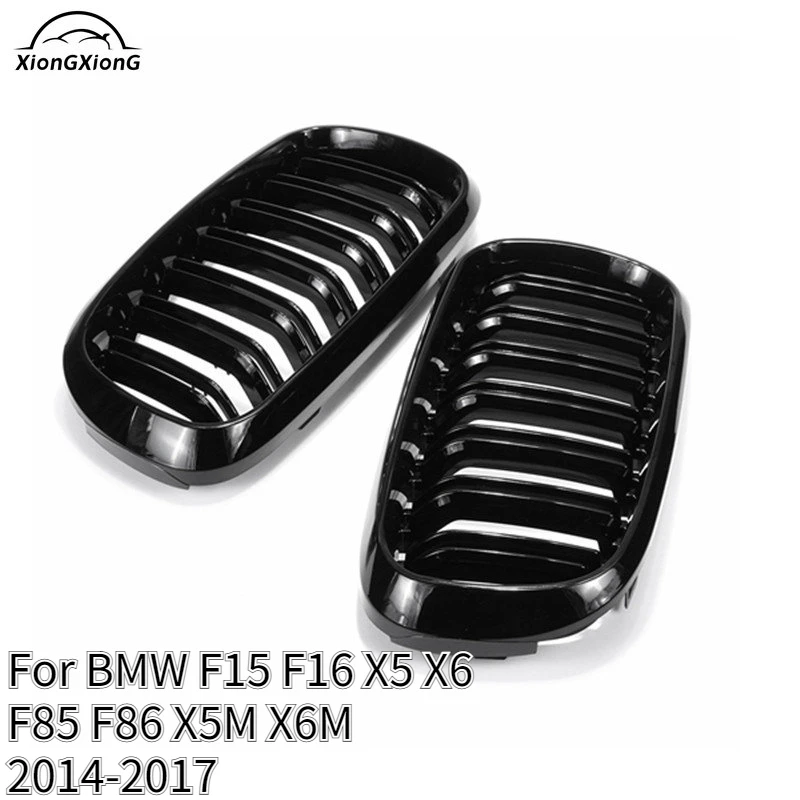 2Pcs Car Glossy Black Grilles Front Bumper Double 2 Slat Kidney Grilles For BMW F15 F16 X5 X6 F85 F86 X5M X6M 2014-2017
2Pcs Car Glossy Black Grilles Front Bumper Double 2 Slat Kidney Grilles For BMW F15 F16 X5 X6 F85 F86 X5M X6M 2014-2017