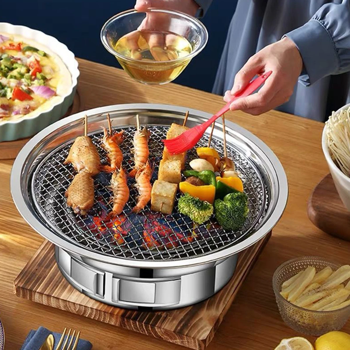 BBQ Charcoal Grill Korean BBQ Grill Non-stick Stainless Steel Charcoal Stove Portable Camping Grill Stove Multi-function Round
BBQ Charcoal Grill Korean BBQ Grill Non-stick Stainless Steel Charcoal Stove Portable Camping Grill Stove Multi-function Round