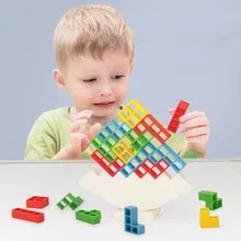 Puzzle Games Baby Stacking Blocks Wood Kids Montessori Toys Melissa and Doug Stacking Blocks Balancin Tetra Tower Game Rainbow